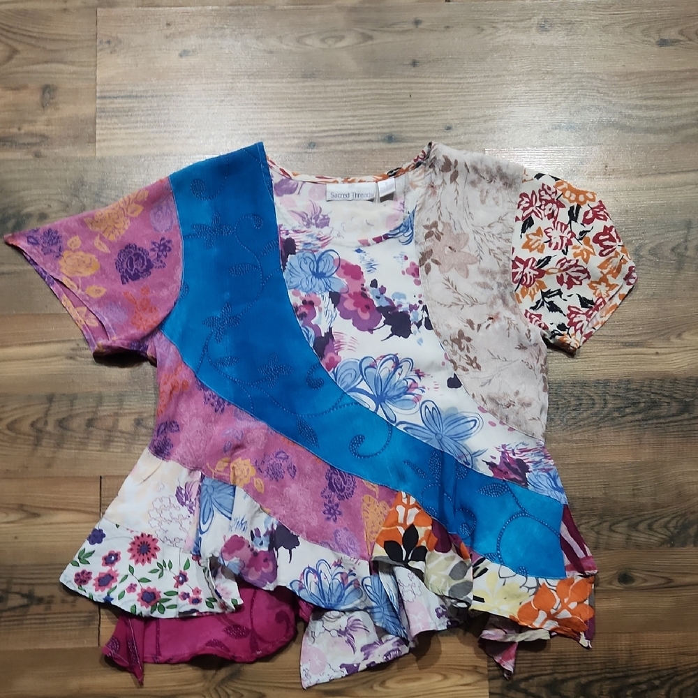 Sacred Threads Vintage Retro Patchwork Pattern Co… - image 1